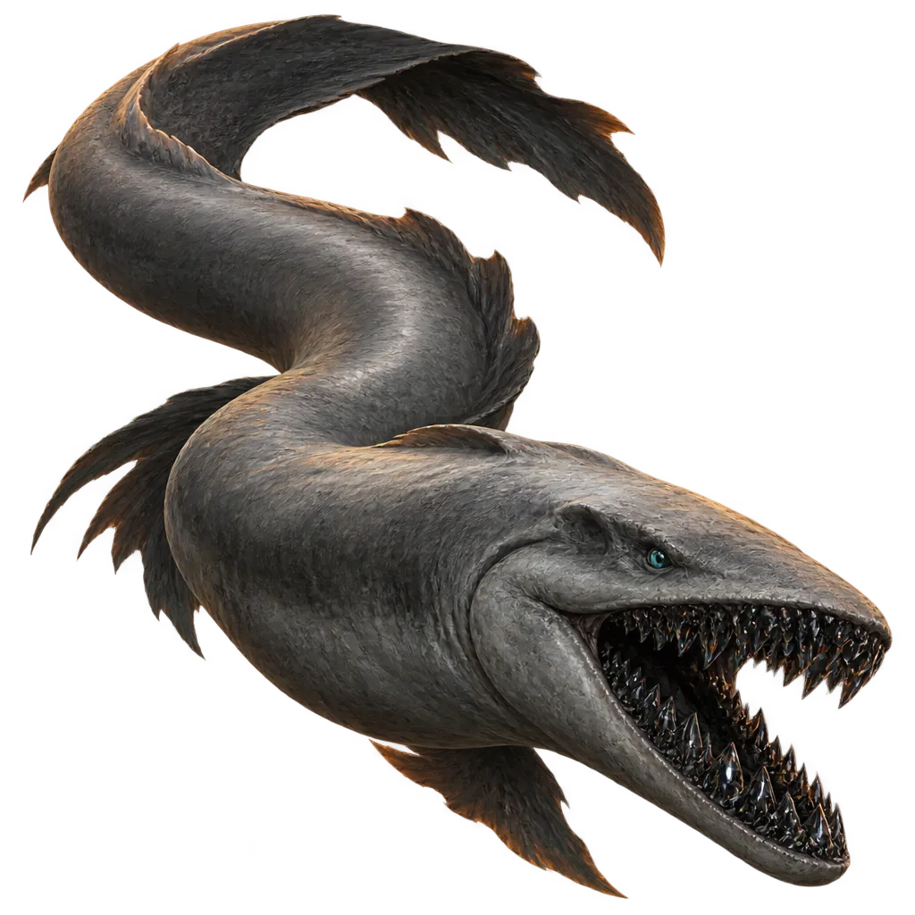 Glassmaw, makhluk mirip belut abu dengan rahang penuh gigi kaca hitam