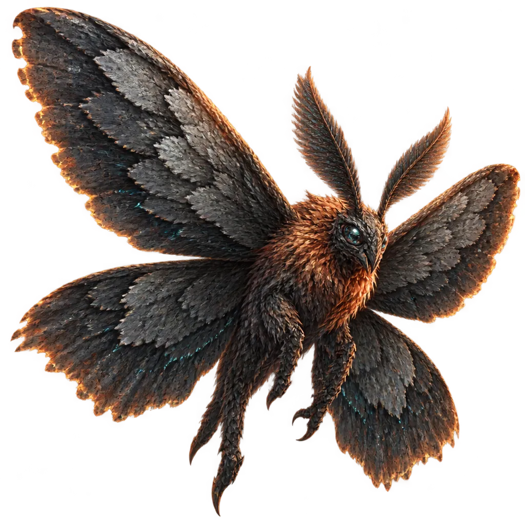 Tephra Moth, ngengat raksasa bersayap sisik batu apung dan dada berbulu tembaga